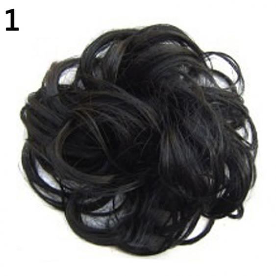 Famous Beautyful Lady Wavy Bud Synthetic Extension Hair Bun Curly Chignon Hairpieces