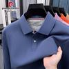 Men's Solid Long-Sleeve Lapel Polo Shirt