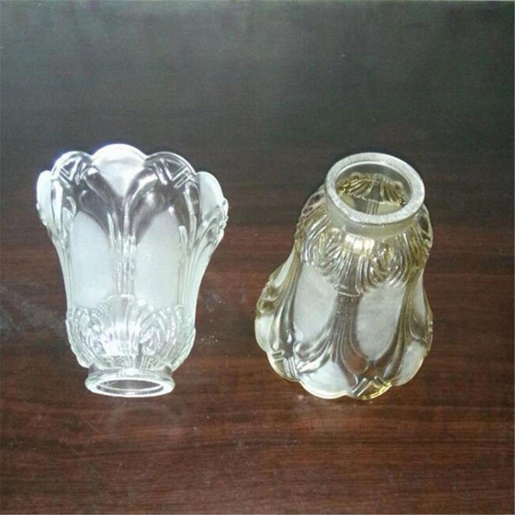 Vintage tarzı yedek cam gölge şeffaf konyak aksesuar küre ışık tavan vantilatörü duvar armatürleri için koni gölge ile kapakları
