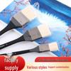 Flat-Head Wool Long-Handled Brush for Acrylic, Gouache, Watercolor, Oil, and Wall Art Painting