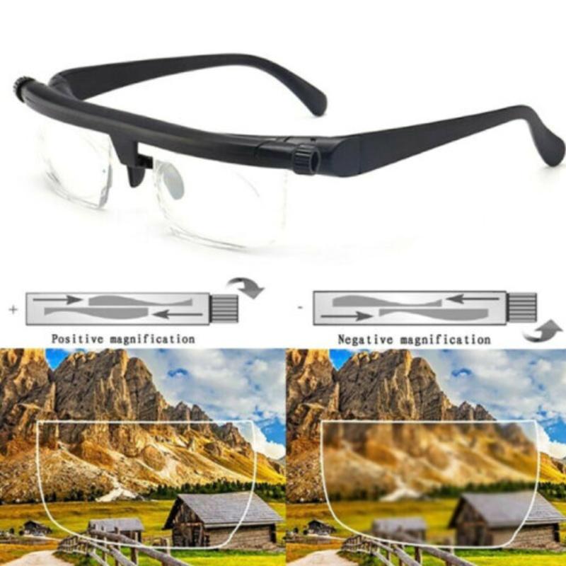 Lens Dial Adjustable Glasses Variable Focus Reading Distance Eyeglasses Vision