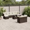 Vidaxl 10-Cz. Garden Furniture Set With Cushions, Brown Polyrattan