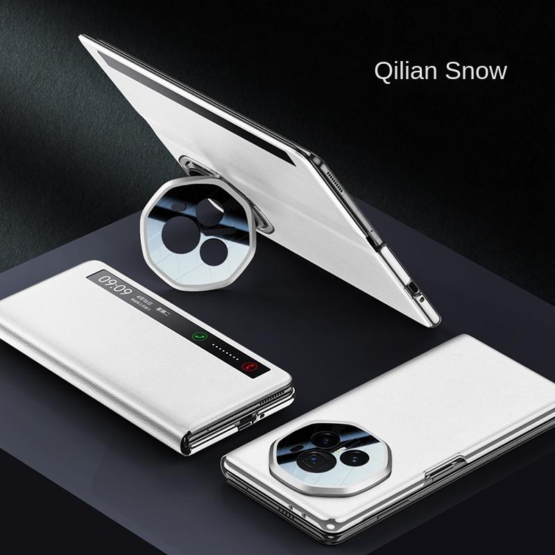 For Honor Magic V3 VS3 Metal Lens All-Inclusive Stand Foldable Smart Plating Frame Anti-Drop and Anti-Fingerprint Leather Case