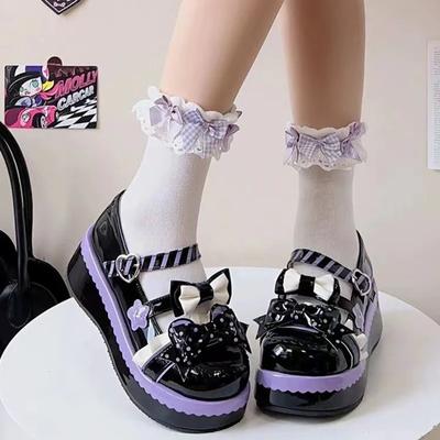 Fashion Lovely Girls Lolita Shoes Monk Straps High Heels Flat Platform Sweet Mary Jane Shoes