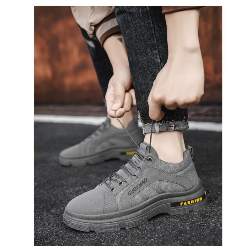 Men's Spring-Autumn Comfortable Fashionable Work Safety Shoes, Wear-Resistant Casual Board Workwear Footwear.