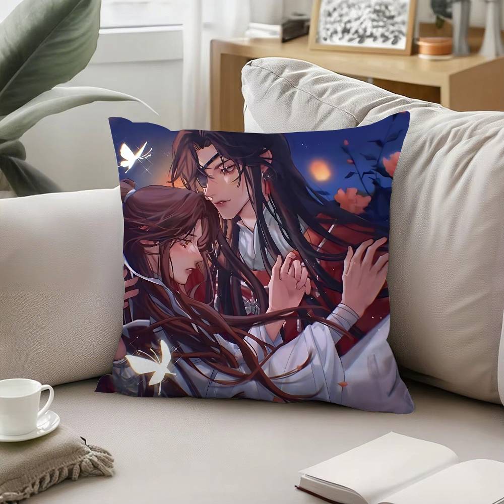 Anime Heaven Officials Blessing Pillow Case Pattern Printed Pillowcase For Living Room Sofa Cushion Cover Bedroom Decor