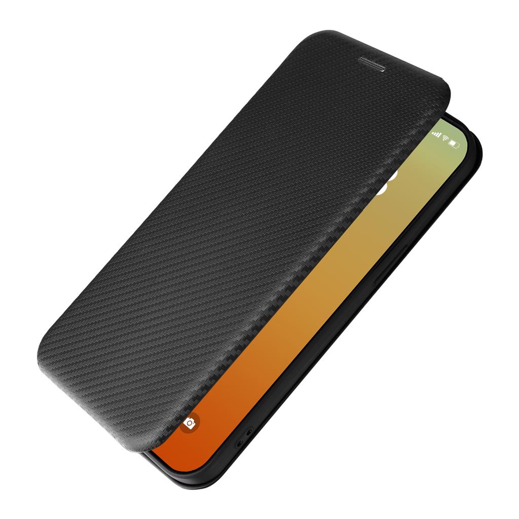 Phone Case with Card Holder for iPhone 15 Pro Max,Carbon Fiber Texture Leather Stand Cover