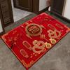 New Year Door Mat Snake Year Door Mat Festive Entryway Water Absorbent Non-slip Foot Mat Entry Door Red Carpet