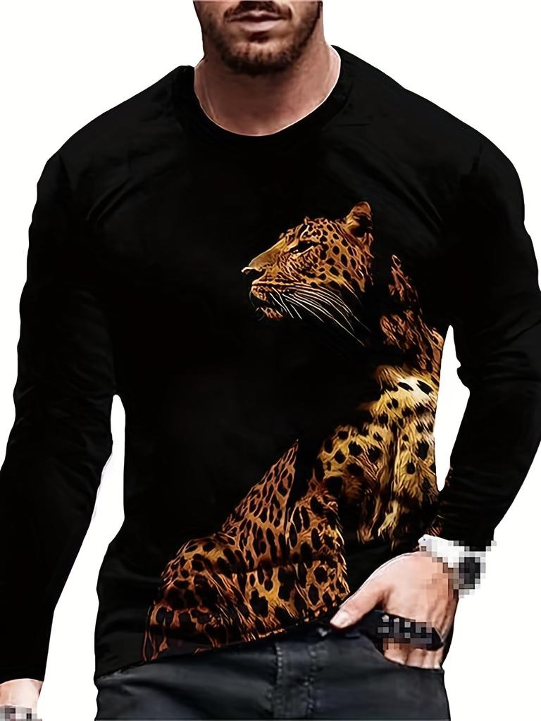 Fashion Lion 3D Printing Men's Long Sleeve T Shirt Autumn Pullover Comfortable Fit Street Casual Oversized Harajuku Shirt Tops