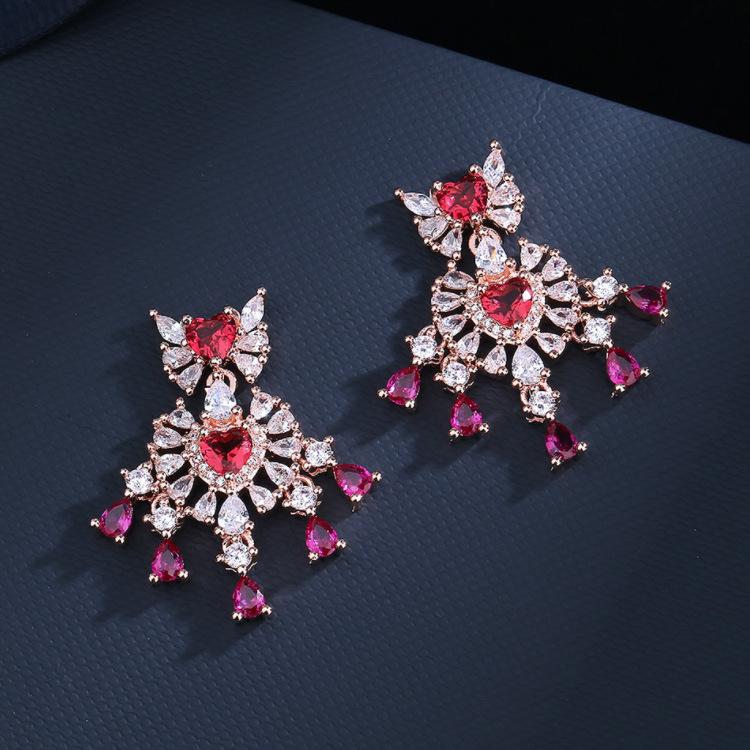 9 Long Water Drop Zircon Earrings European Style Luxury Dinner Earrings Earrings