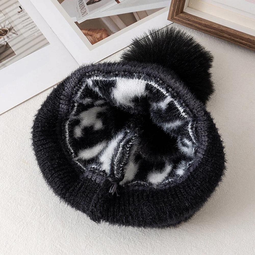 Neuer Stil Mode HEAT Buchstaben Mütze Kappen Bommel Warme Wintermütze Y2K Mütze für Frau Mädchen