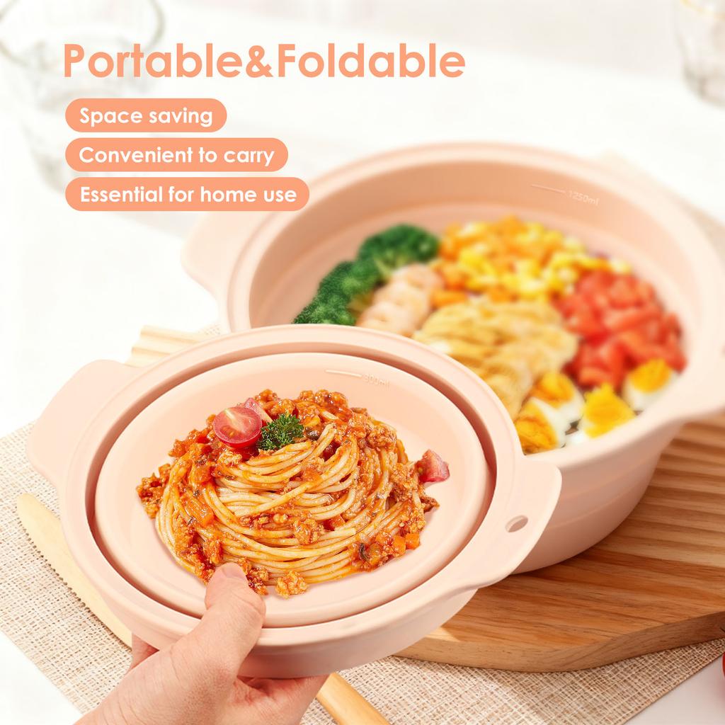 1250 ML Mikrowellen-Silikon-Dampfgarer Faltbarer Mikrowellen-Dampfkochtopf mit transparentem Deckel Dampfkochtopf zum Kochen Küchenutensilien