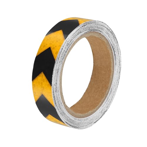 

ACROPIX Универсальная 2,5 см x 9 м Желтая и черная светоотражающая наклейка для автомобиля в форме стрелки Светоотражающая лента Предупреждение о безопасности Светоотражающий протектор - 1 шт.