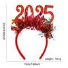 Sequin 2026 Happy New Year Headband Letter Plastic Christmas Headpiece Photographic Headwear Decorative Glasses