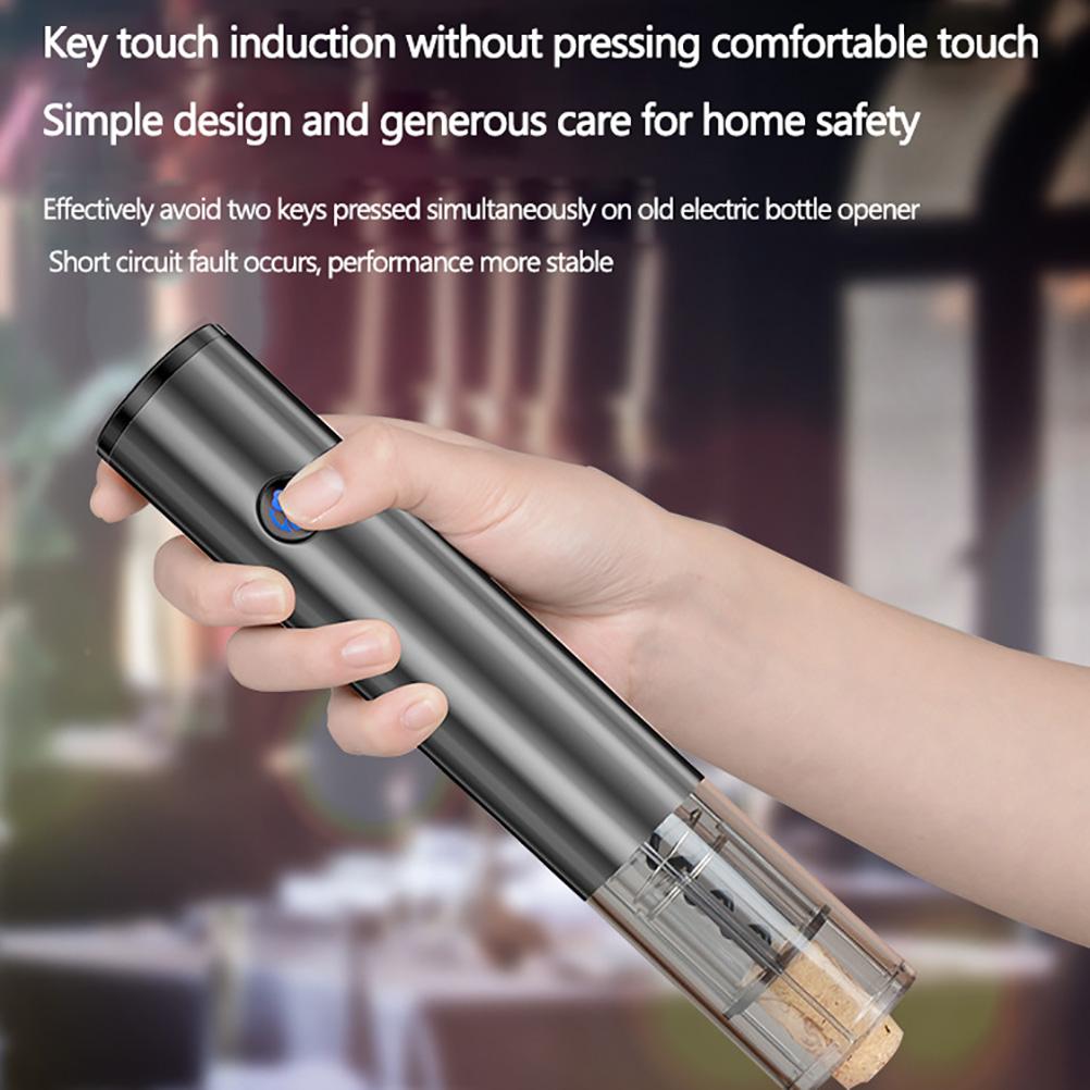 Electric Wine Opener Electric Wine Opener Power Display Rechargeable Wine Bottle Opener with Foil Cutter for Home Kitchen Party