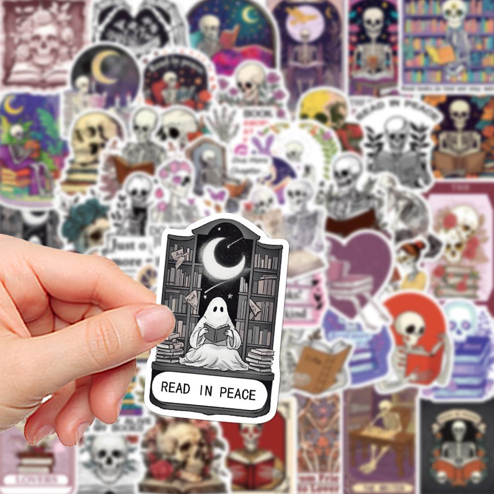 10/30/50pcs Dark Romance Skull Bookish Stickers Aesthetic Death Reading Decals DIY Luggage Laptop Waterproof Graffiti Sticker