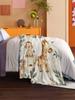 1Pc Cartoon Animals Soft Blanket Flannel Printed Blanket For Camping & Travel Suitable For Sofas Bedrooms Living Rooms And Beds