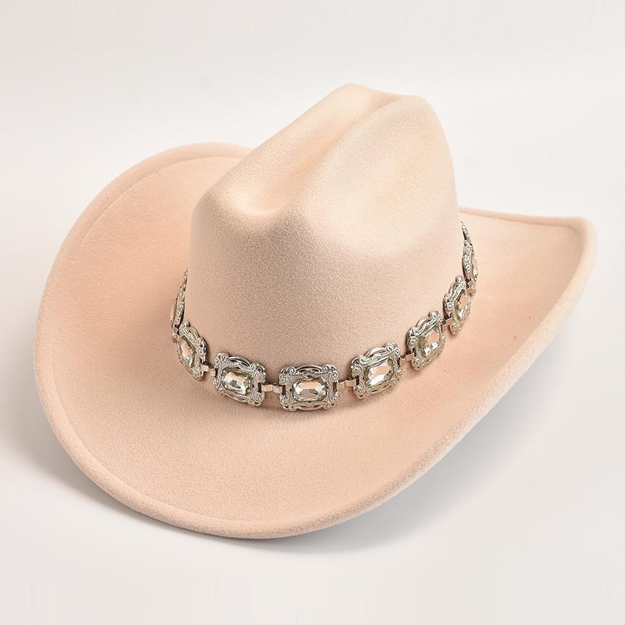 Artificial Wool Western Cowboy Hats for Women Vintage Roll Brim Gentleman Lady Cowgirl Jazz Hats