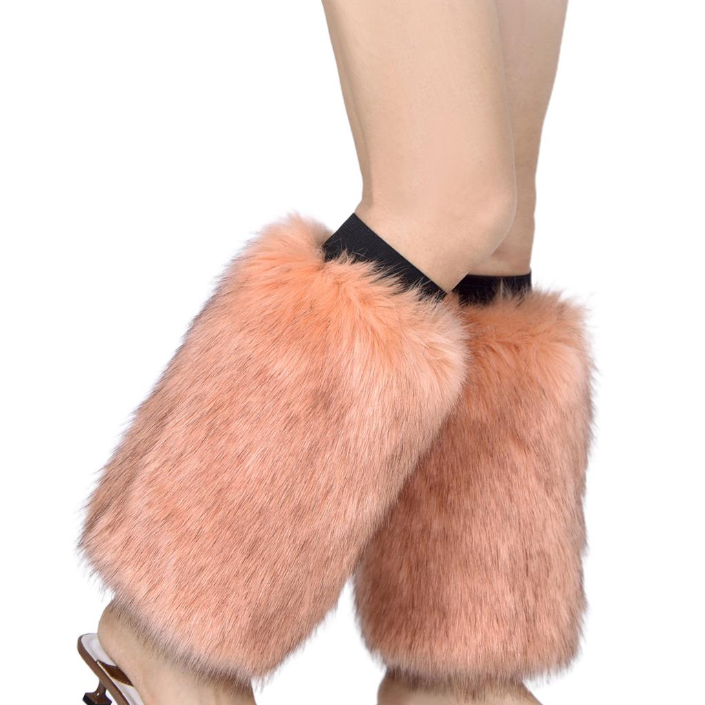Boot Cover Women Winter Vibrant Faux Fur Leg Warmers Thick Calf Socks Streetwear