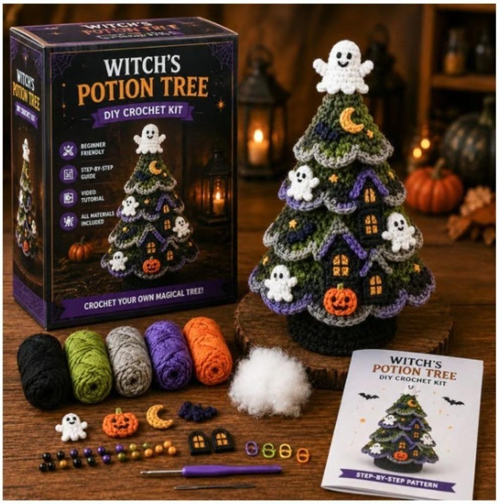 Handmade Christmas Party Crochet Decoration Festival Tabletop Christmas Tree Ornament  for Beginner