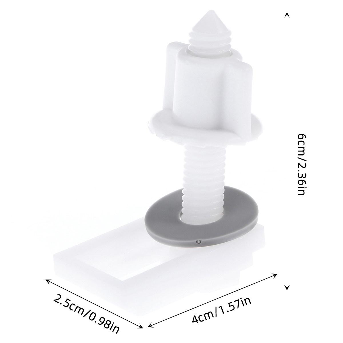 2Set Toilet Seat Screws with Nuts Plastic Hinge Fasteners for Secure Bowl Attachment Easy DIY Plastic Screws Toilet Bolt Screw