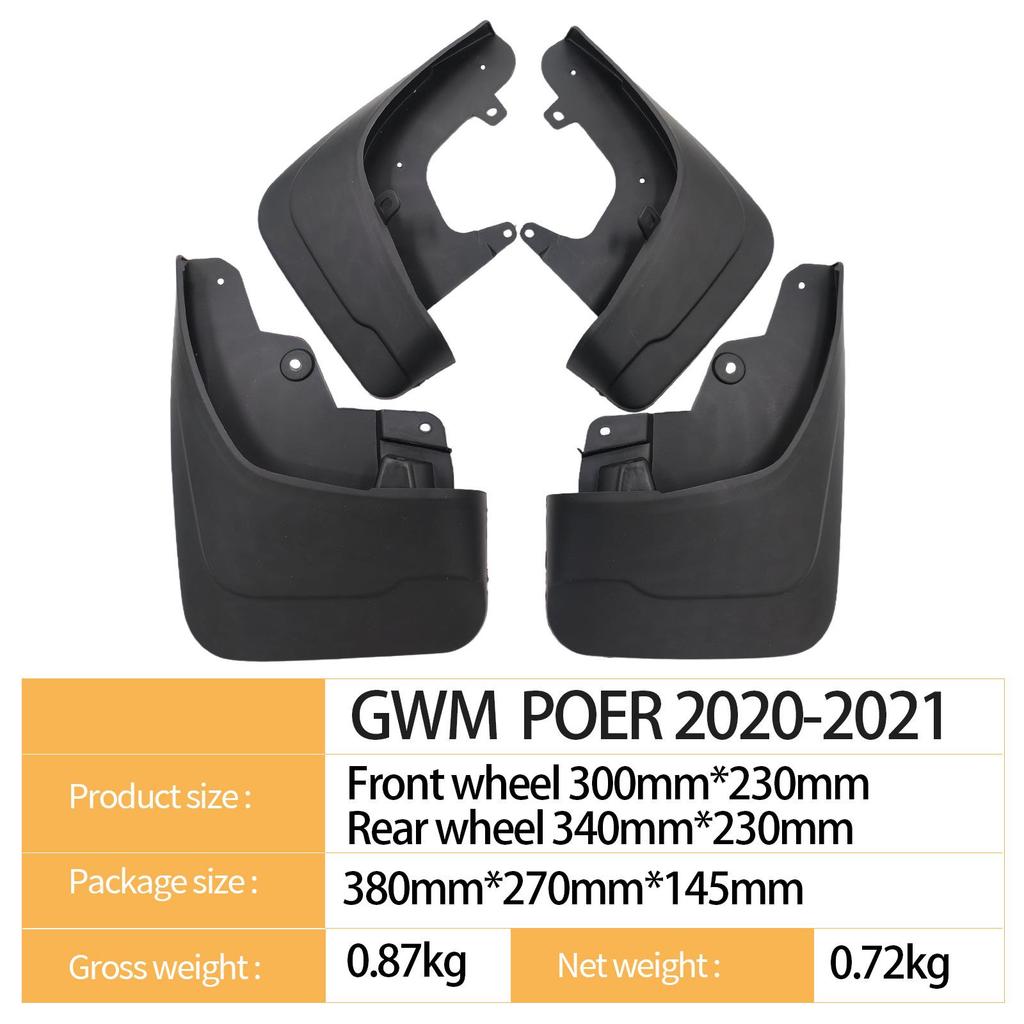 Compatible Tire Mudguard for GWM POER Off-road Edition 2020-2021