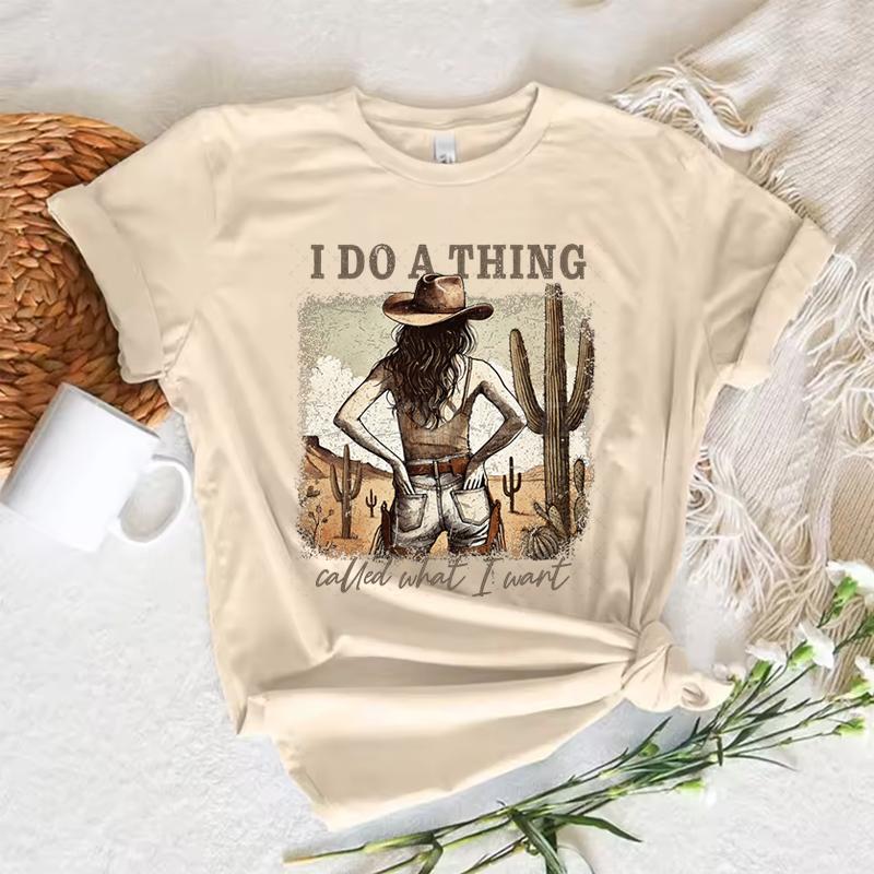 Cowgirl T-shirts Women Summer Short Sleeve T-shirt Funny Mothers Day Retro Clothing Harajuku Cowgirl Fashion Casual Tops Tees