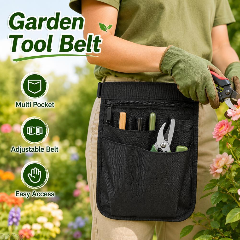 Garden Tool Belt Multi Pocket Adjustable Waist Pouch Bag Storage Organizer for Yard Gardening Tools Scissors Working