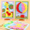 4 Sets Pompoms Painting Set Including Colorful Craft Fluffy Balls & Printed Paper DIY Decoration Birthday Gift Prize YMY