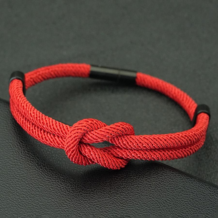 Neues doppelreihiges Liebesknoten-Paararmband Handgeflochtenes Nylonseil Verstellbares Freundschaftsarmband Handschmuck für Männer Frauen