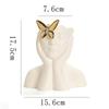Ceramic Relief Butterfly Vase White Porcelain Figurine Sculpture Decorative Piece for Living Room Dining Table Flowers Vase Gift