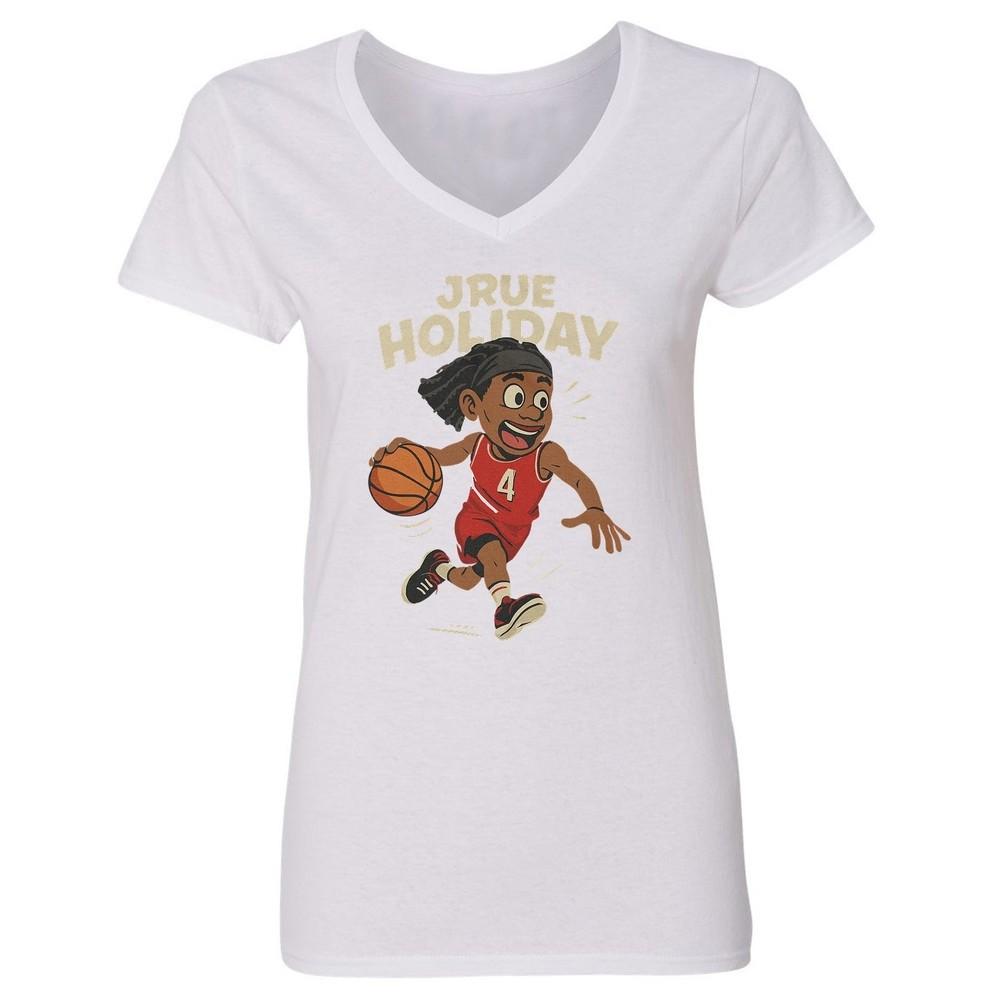 Jrue Holiday Inspired Cartoon Design - Portland Fans Ladies  V-Neck Tshirt Unisex T-Shirt XL