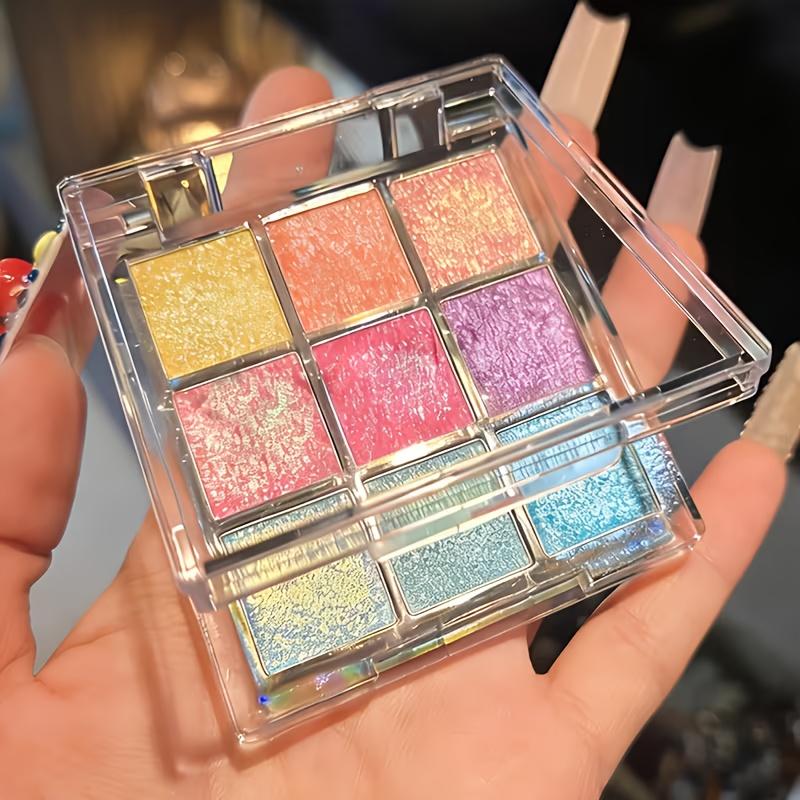 9-Color Chameleon Glitter Eyeshadow Palette Highly Pigmented, Chameleon Eyeshadow, Gradient Color, Waterproof Long-Lasting Shimmer Eyeshadow