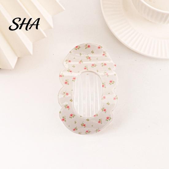 Hair Clip Claw for Women, Transparent Acrylic with Anti-Slip Dense Teeth, Dopamine Stripe Stable Grip Back Head Half-Tied Updo Hairstyles Accessory