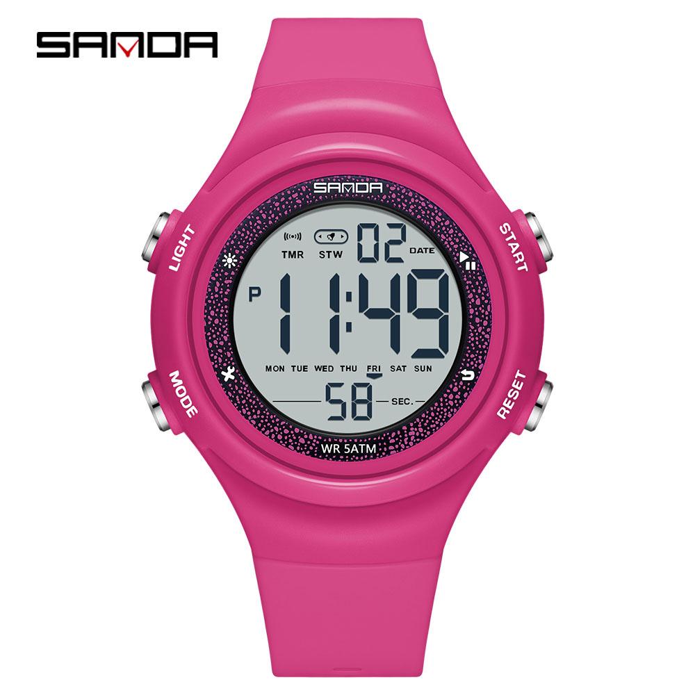 Sanda SD6372 New Electronic Watch Stylish Waterproof Colorful Lights Student Watch Popular Sports Watch