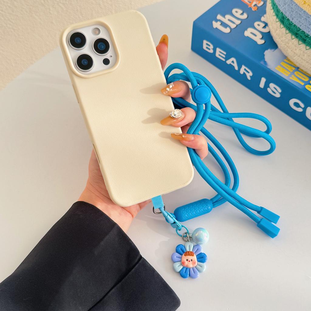 Brand-New Adjustable Mobile Phone Lanyard, Crossbody Long Rope, Neck Lanyard, Fashionable Cartoon Sunflower Universal Pendant
