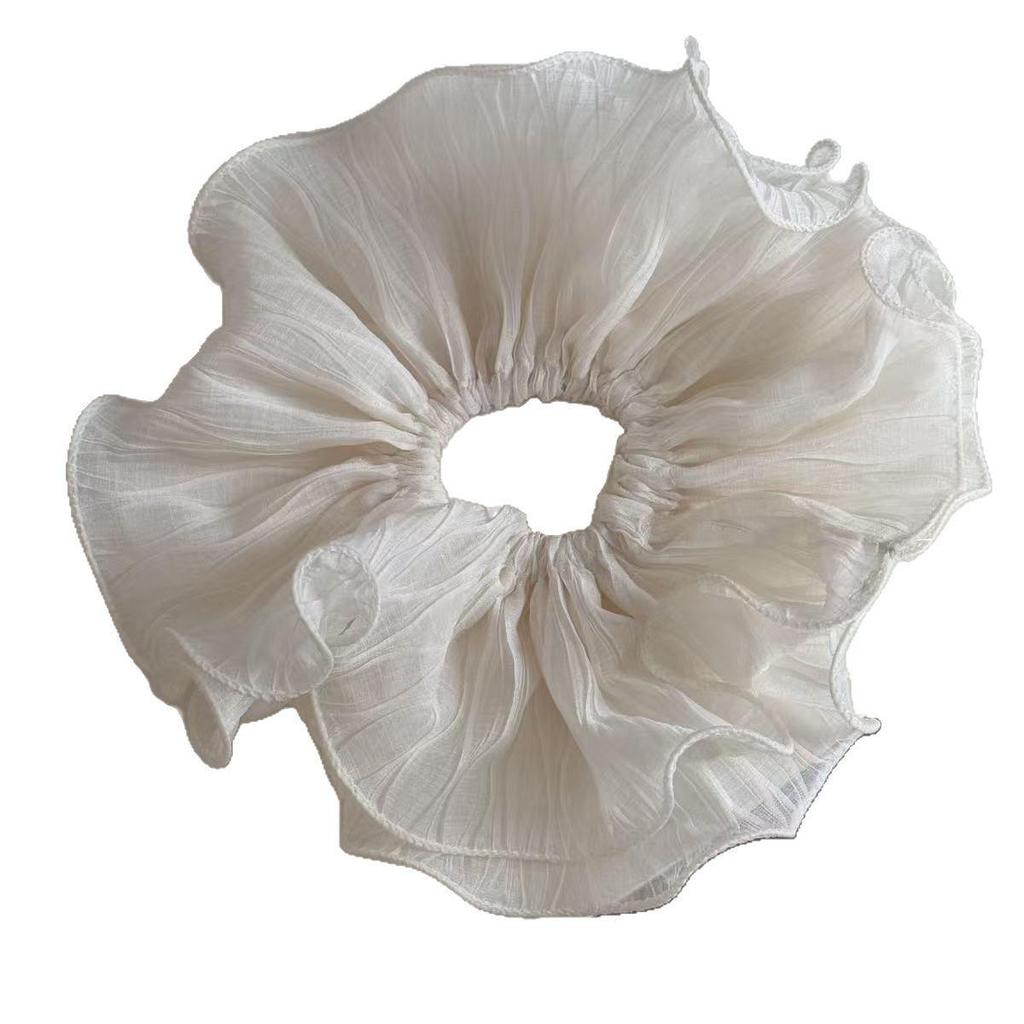 Elegant Pleated Skirt Style Mesh Hair Tie with Head Flower - New Spring Accessories