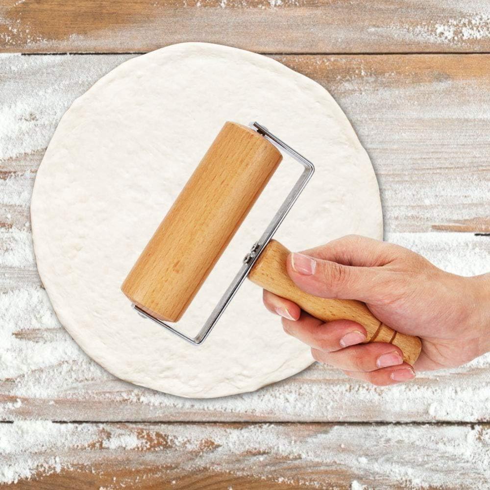 1Pc Wooden Rolling Pin Handheld Pastry Roller for Baking Pizza and Dumplings Solid Wood Dough Roller Convenient Kitchen Utensils