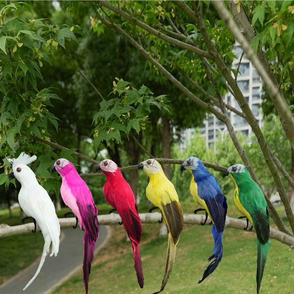 25/35cm handcrafted simulated creative parrot feather lawn small statue decoration animal bird garden bird accessory decoration