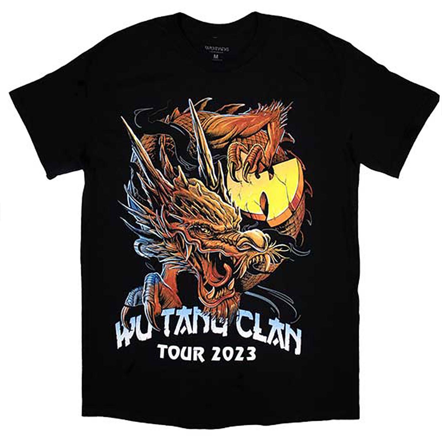 Men s Wu Tang Clan Tour 23 Dragon Back Print T-shirt Small Black L