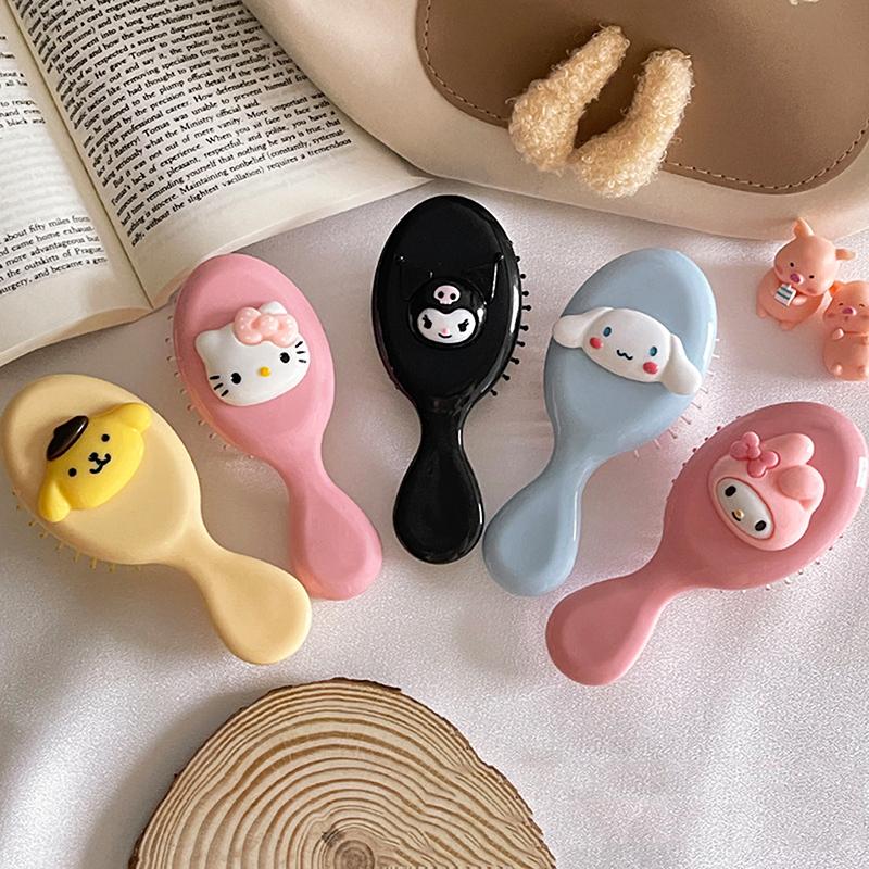 Sanrio Hello Kitty Cartoon Cute Comb Anime Kawaii Melody Air Cushion Comb Portable Massage Comb Mini Comb Kt Cat Girl Toy Gifts
