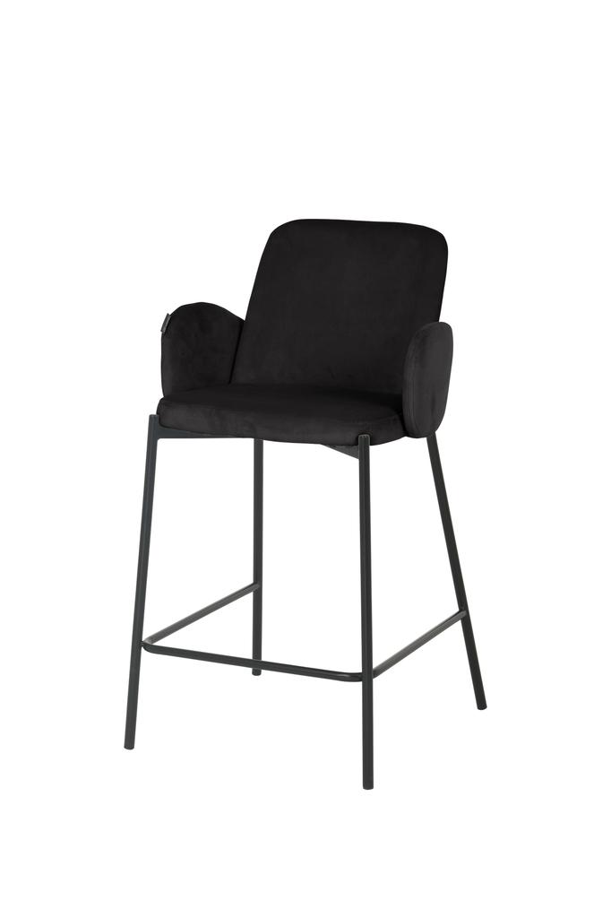 Półhoker Krzesło Barowe Gusto Velvet Czarny