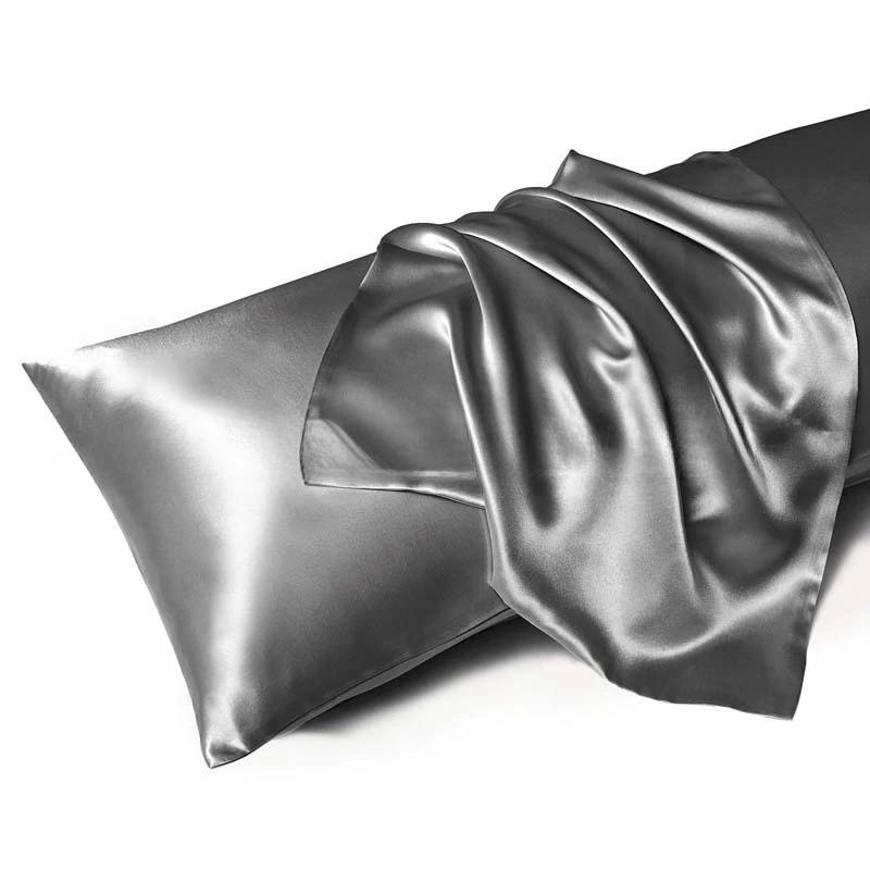 Solid Silk Pillowcases Decorative Luxury Cushion Cover Envelope Style Hair Skin Protect Standard Queen Size Pillow Case