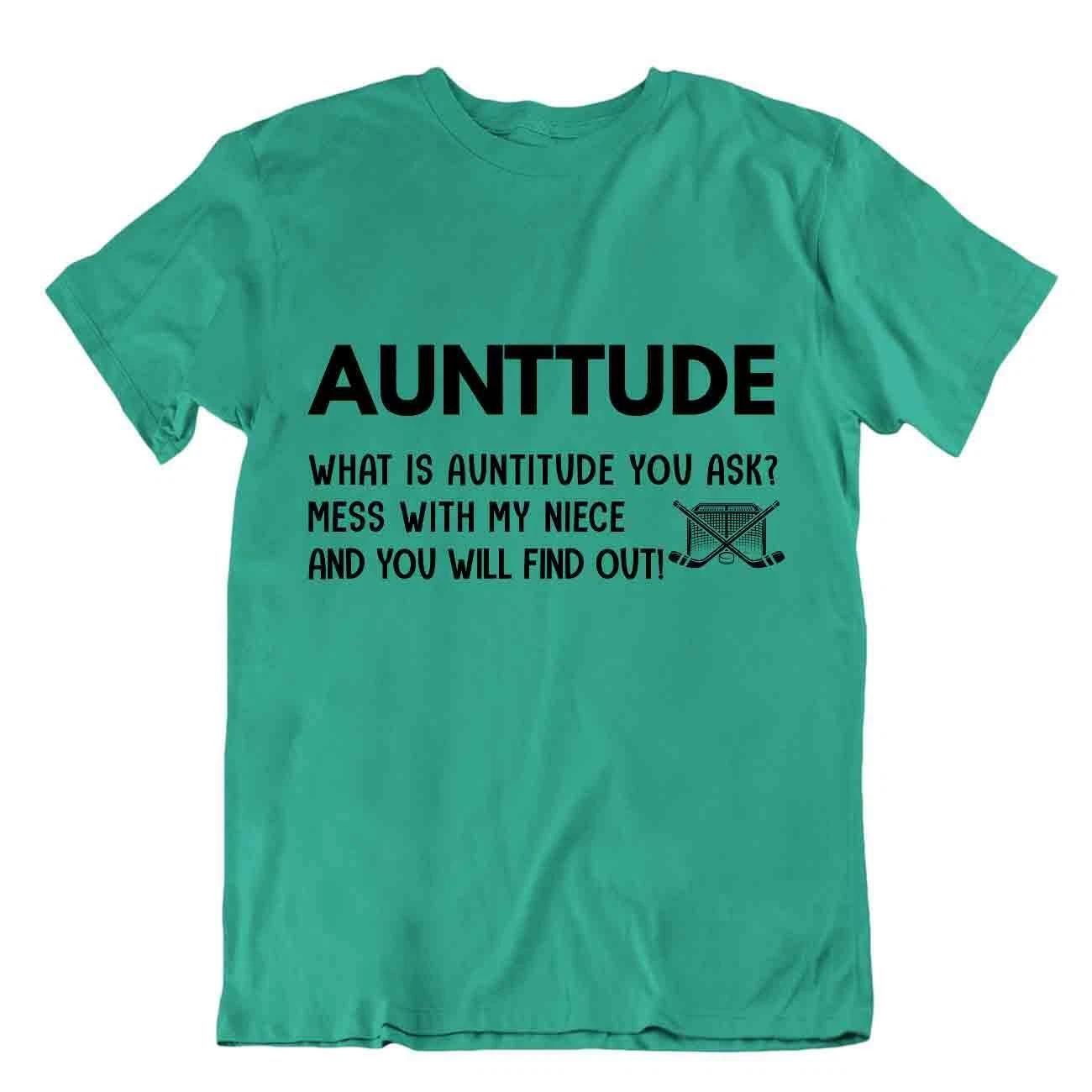 Hockey Sport T-Shirt Tee Gift Vintage Cute Funny Classic Skates Goal Aunttude L