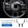 Carbon Fiber Steering Wheel Button Frame Cover for Dodge RAM 2016-2018 Interior Trim
