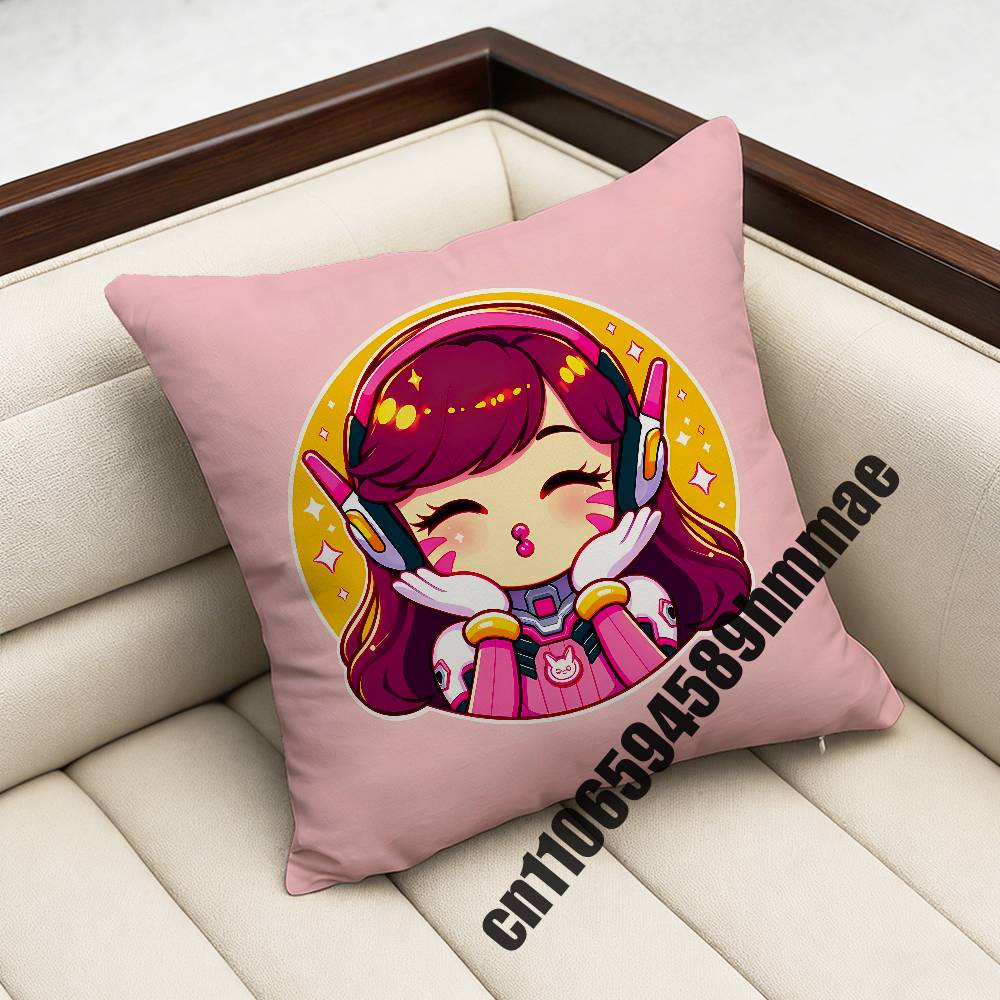 For Juno Ow DVA OOverwatch Throw Pillow Case Sham xcm xcm Square Home Pillowcase Cushion Cover