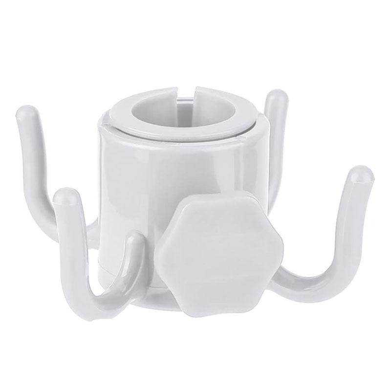 Beach Umbrella Middle Pole Plastic 4‑Corner Hooks Stall Umbrella Hanger белый