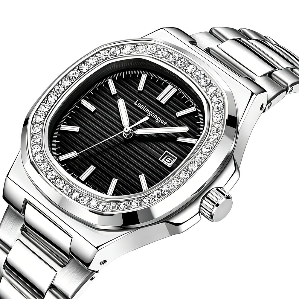 Strass Herrenuhr Business Casual Wasserdicht Kalender Leuchtend Automatisch Mechanisch Armbanduhr Modeuhren für Männer Reloj Hombre