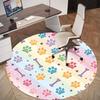 1pc Paw Prints Bone Round Chair mat Area Rug - Non-Slip, Floor Mat for Office, Bedroom, and Indoor Decor -1002198
