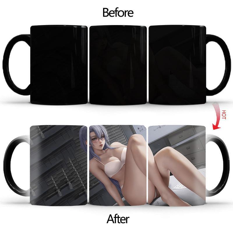 Sexy Girl Cup Hot Reaction Coffee Cup BSKT-083 Personalized Gifts Porcelain Mugs Free Shipping Custom Mug Anime Cups Drinkware